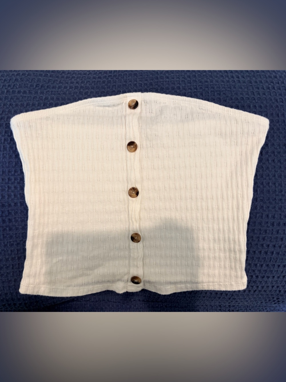American Eagle Outfitters White Ribbed Button-Front Mini Skirt